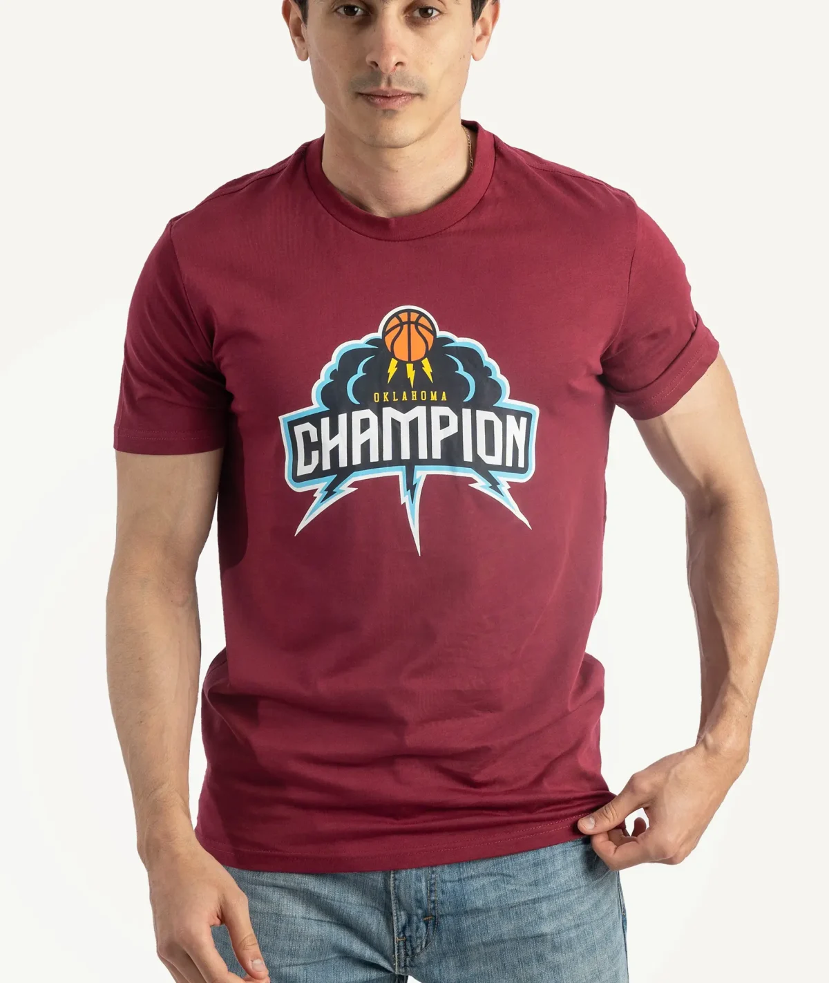 E-115034009-011_A T-Shirts CHAMPION Rouge Bordeau – Image 1