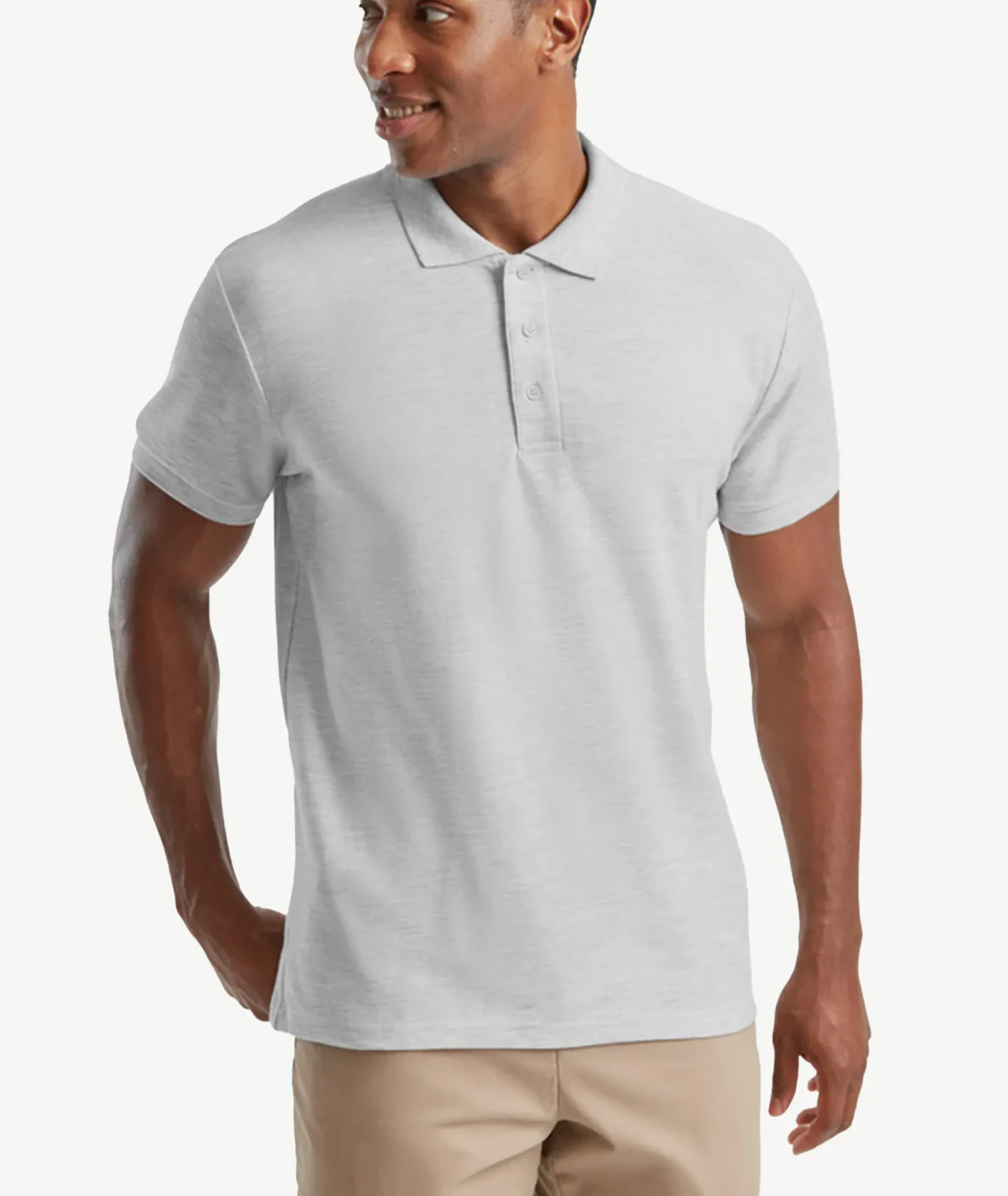 Polos  FRUIT OF THE LOOM Basique Gris Clair – Image 1