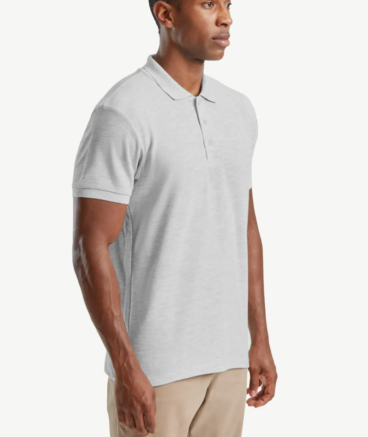 Polos  FRUIT OF THE LOOM Basique Gris Clair – Image 3