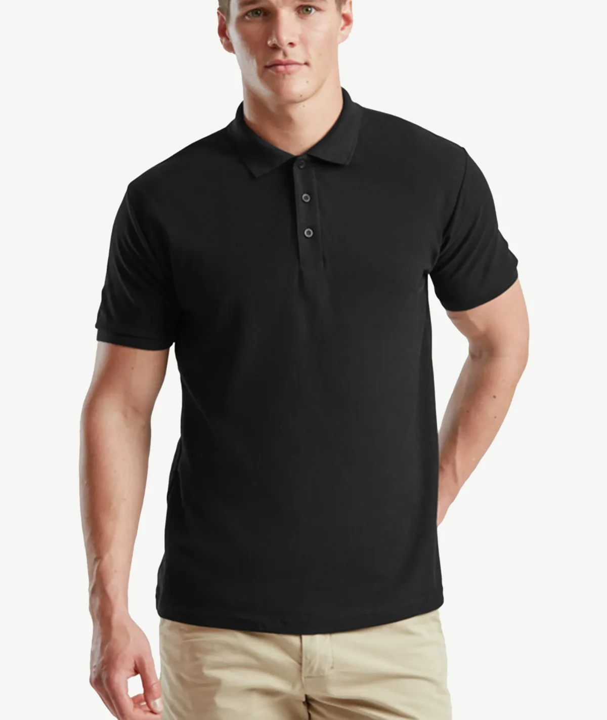 E-209020003-003_A Polos FRUIT OF THE LOOM Basique Noir – Image 1