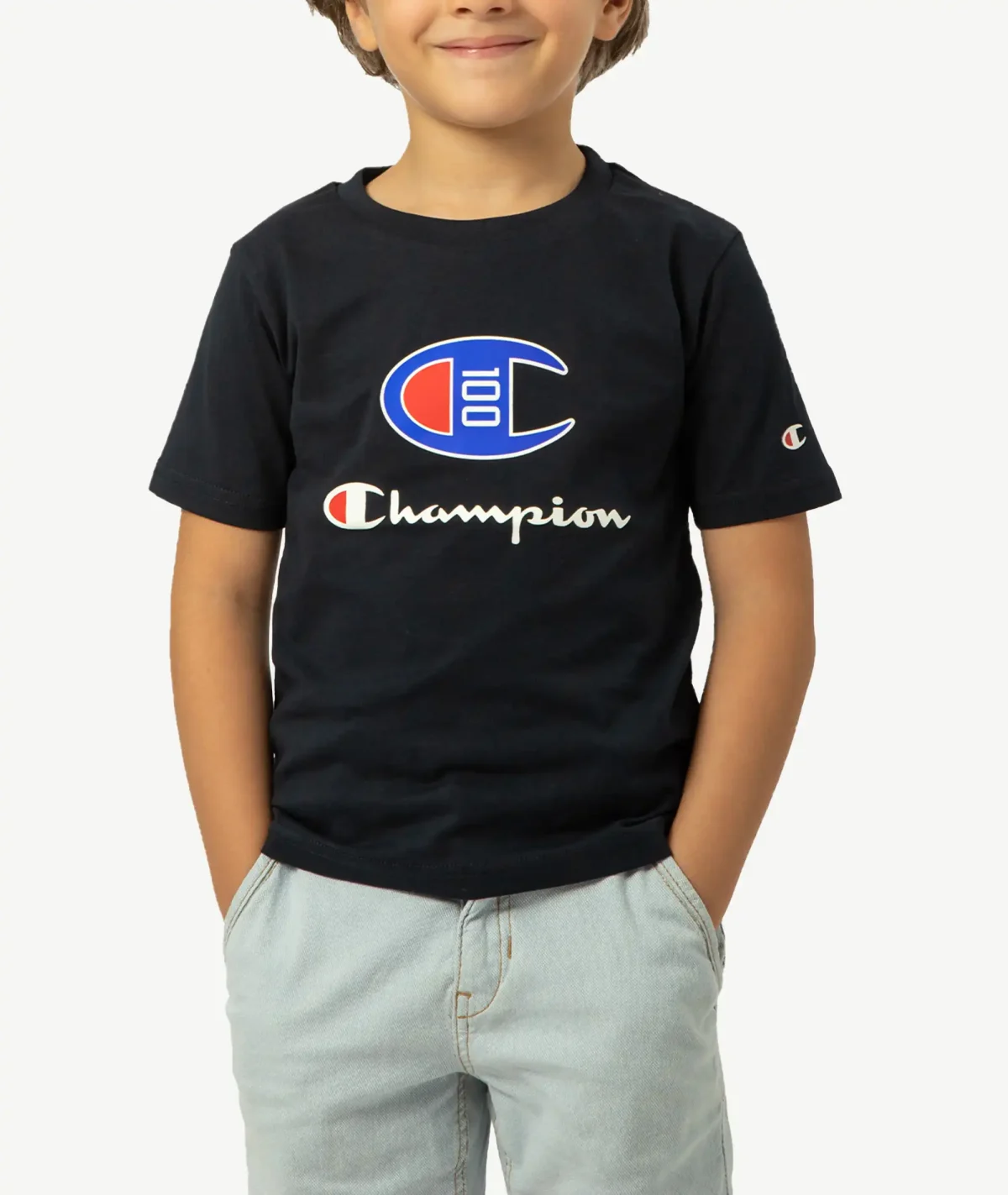 E-115034050-006_A T-Shirts CHAMPION Enfant Bleu Nuit – Image 1